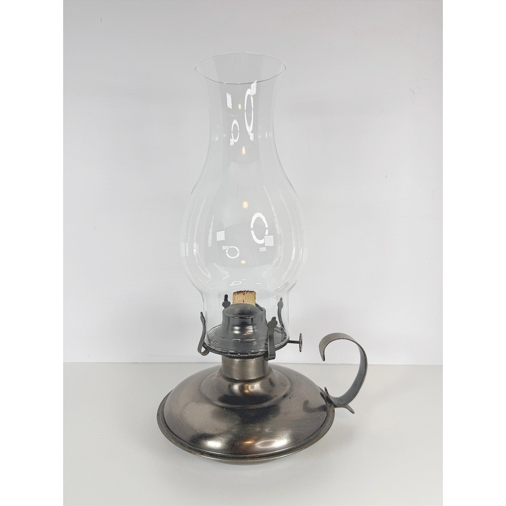 VTG working‎ Metal Oil Lamp Hurricane Glass Shade Kerosene Lantern table decor